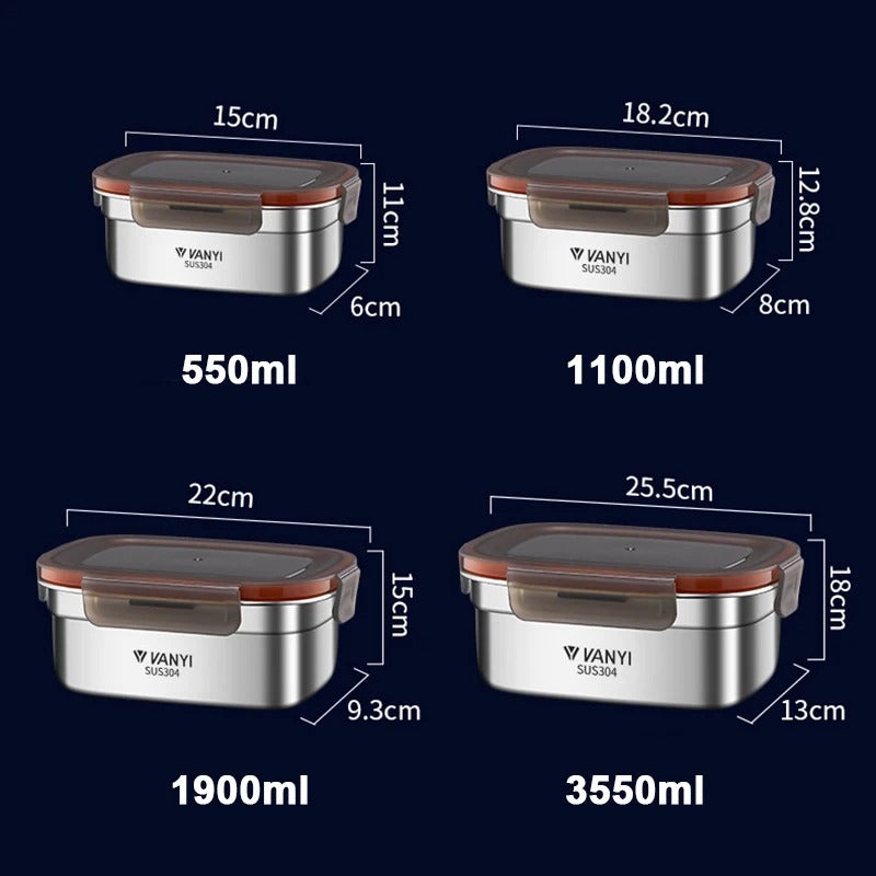 Boîte à déjeuner en acier inoxydable 304